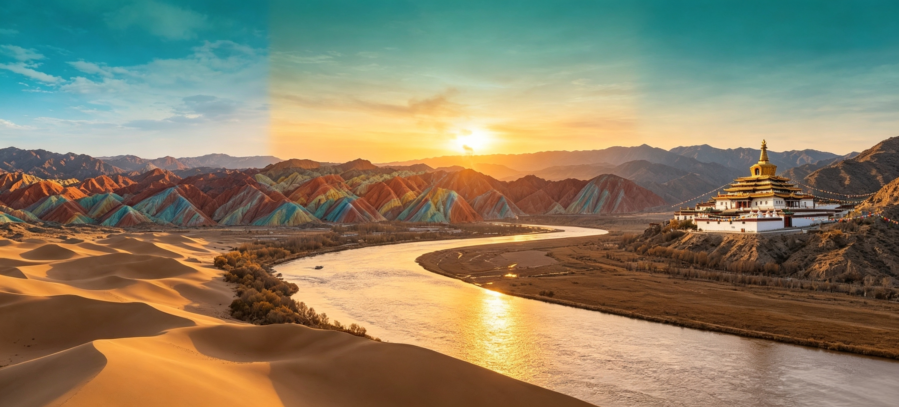 Rainbow Mountain & Kumbum Monastery