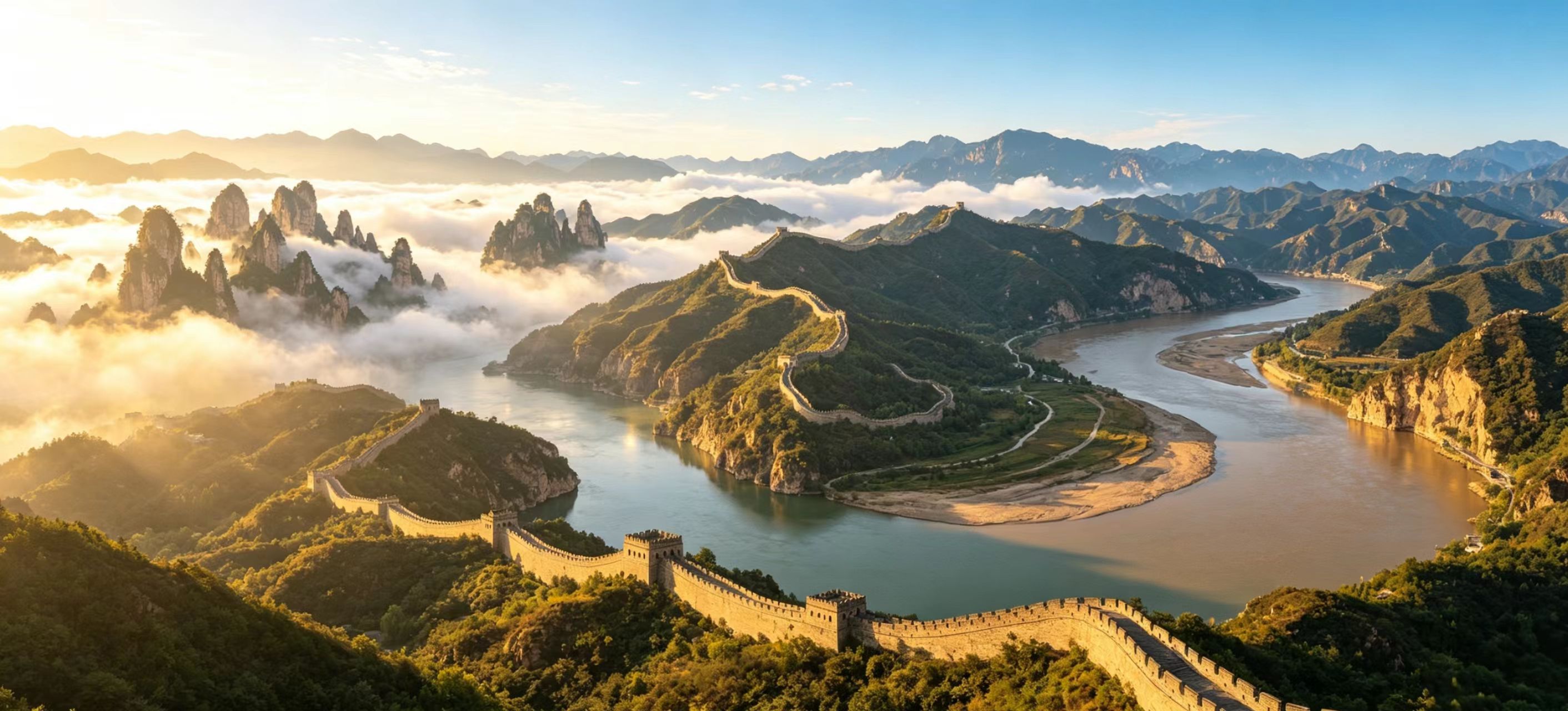 China Landmark Tour‑ Greatwall. Yellow River. Yangtze Rive & Huangshan