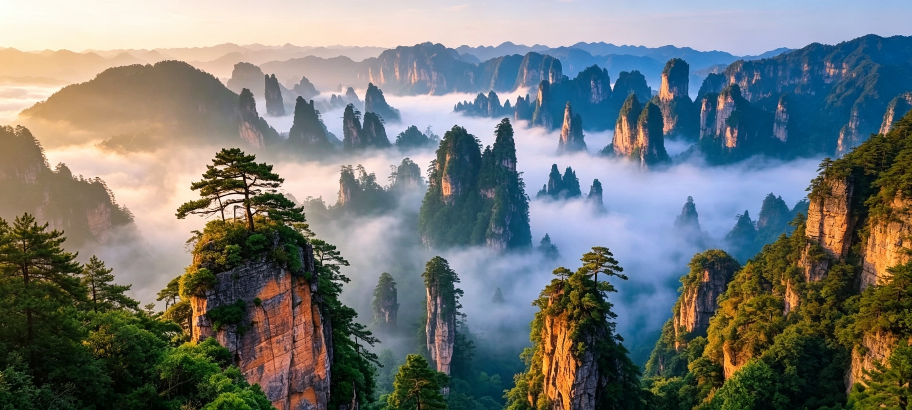 Yuanjiajie Core Scenic Area · Real Pandora Hallelujah Floating Mountains
