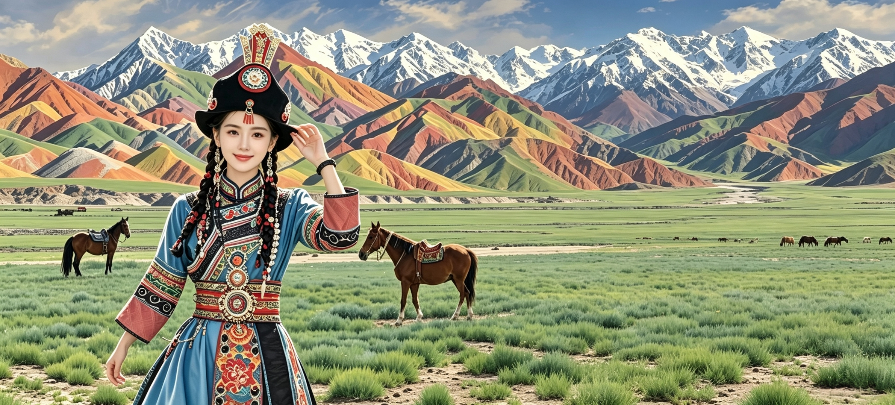 Zhangye: Yugur Village & Rainbow Danxia, Evening High-speed Rail to Jiayuguan