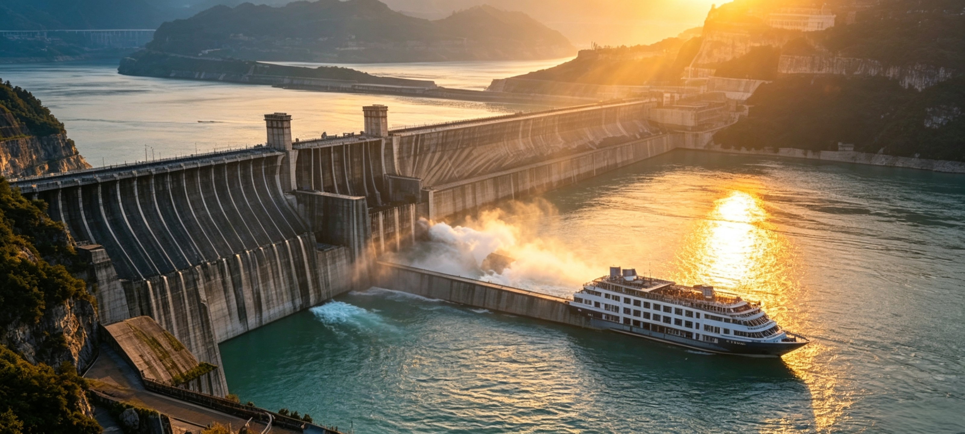 Yangtze Cruise – Xiling Gorge & Three Gorges Dam → Disembark Yichang